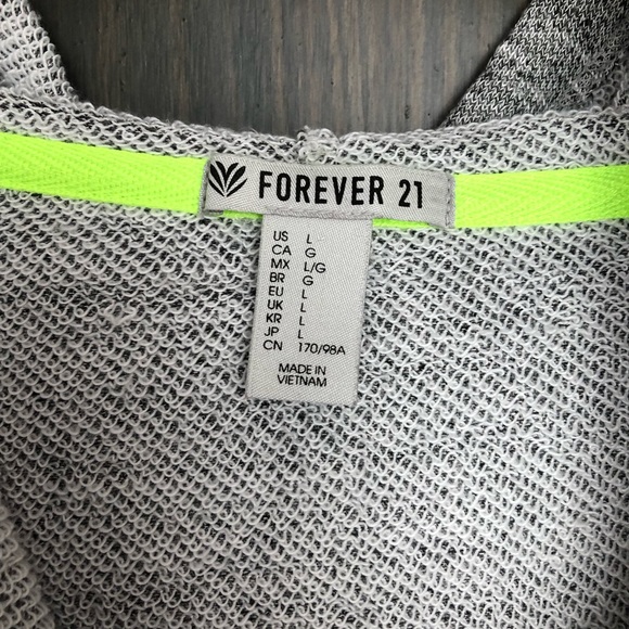 Forever 21 grey exercise long sleeve hooded sweatshirt - Picture 6 of 7